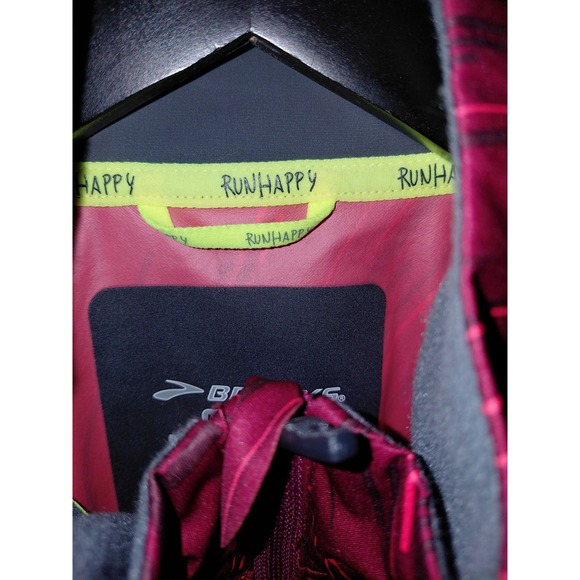 Brooks Womens Run Happy DriLayer Full Zip Running Jacket Burgundy Pink Size M - Picture 4 of 8